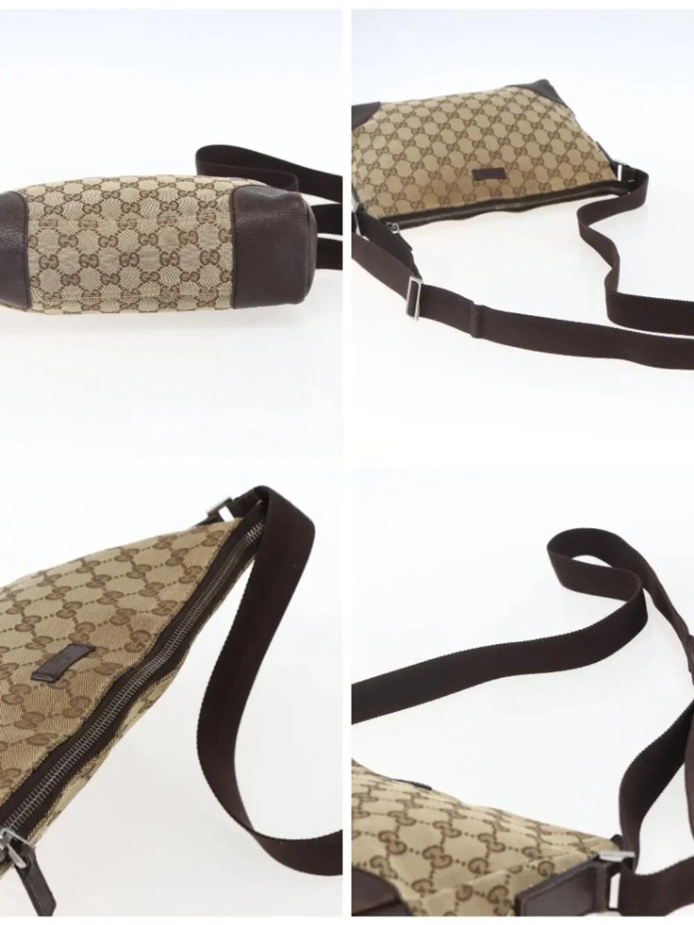 GUCCI GG Canvas Shoulder Bag Beige Silver 114273 Auth fm5091 - Picture 10 of 12